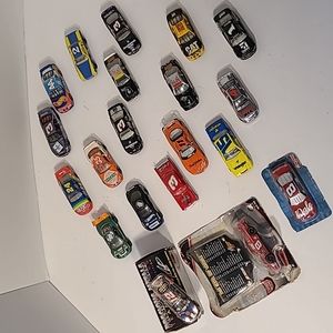 Assortment of matchbox  racing cars.